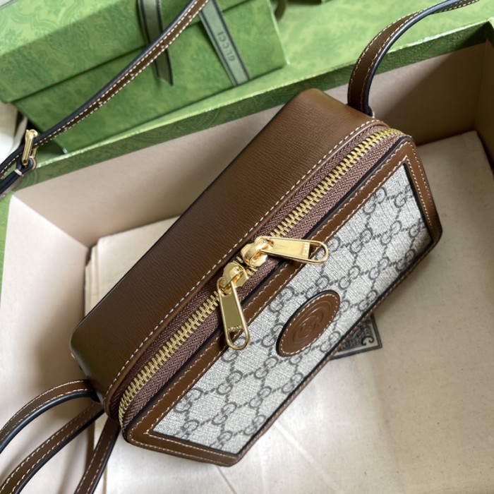 G*u*i mini bag with interlocking g 671674 beige