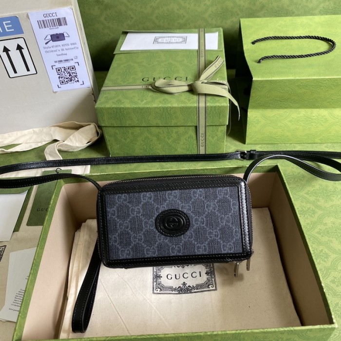 G*u*i mini bag with interlocking g ‎671674 black