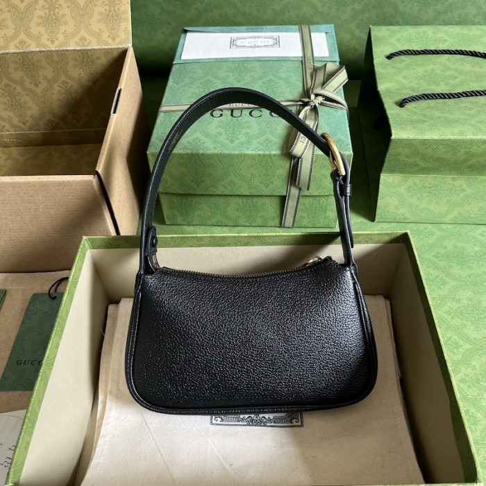 G*u*i aphrodite shoulder bag with double g 739076 black
