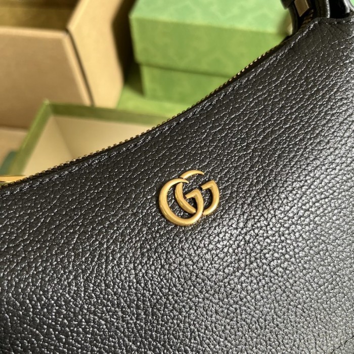 G*u*i aphrodite shoulder bag with double g 739076 black