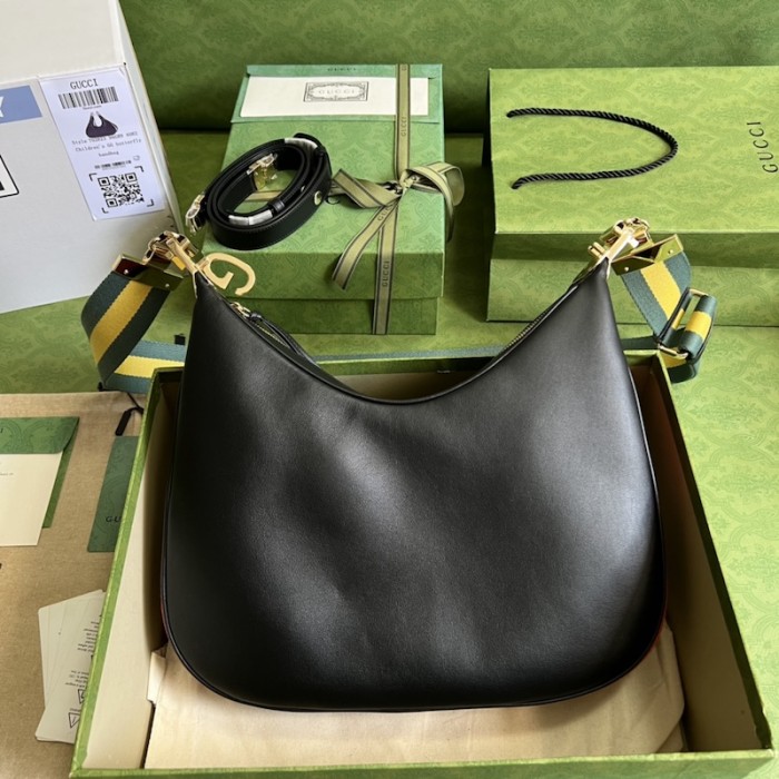 G*u*i attache large shoulder bag black