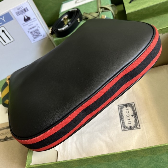 G*u*i attache large shoulder bag black