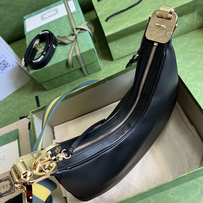 G*u*i attache large shoulder bag black