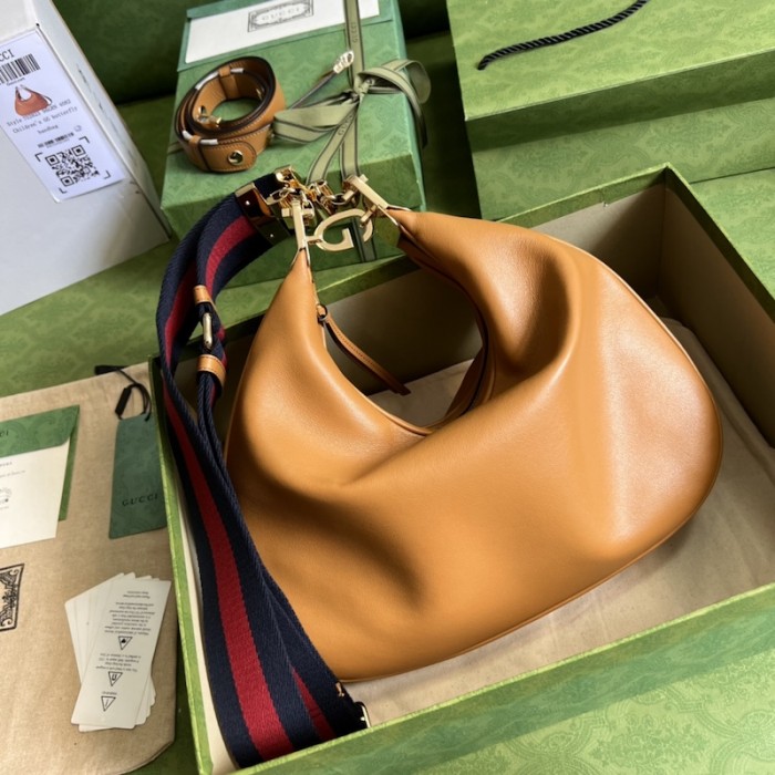 G*u*i attache large shoulder bag dark orange