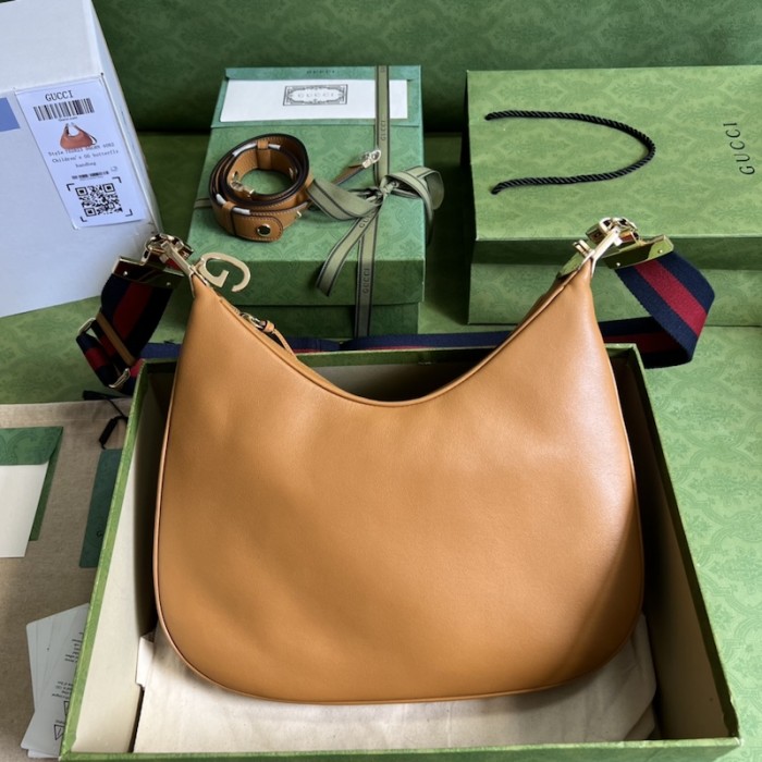 G*u*i attache large shoulder bag dark orange