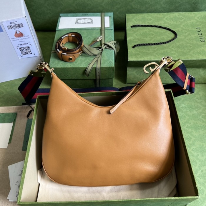 G*u*i attache large shoulder bag dark orange
