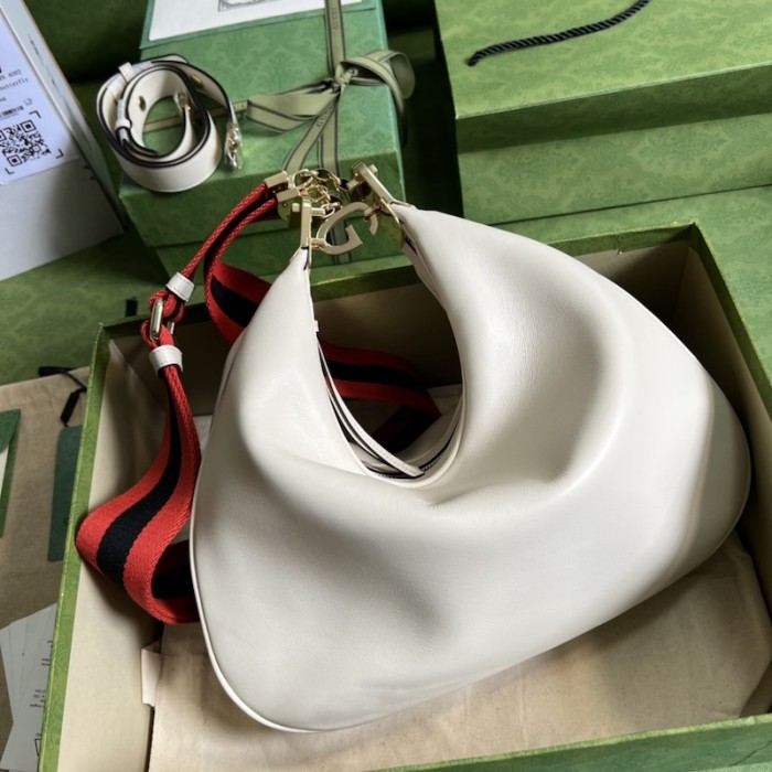 G*u*i attache large shoulder bag white