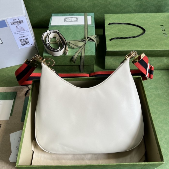 G*u*i attache large shoulder bag white