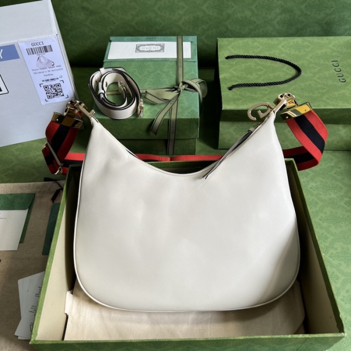 G*u*i attache large shoulder bag white