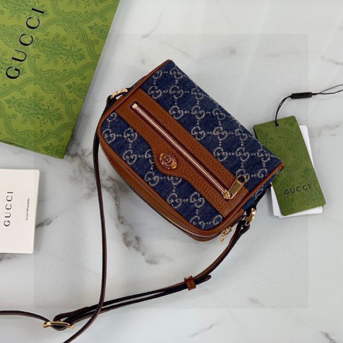 G*u*i denim ophidia gg mini bag 517350