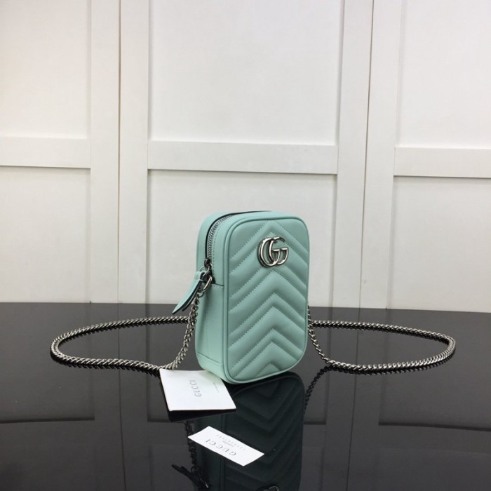 G*u*i gg marmont matelassé mini bag blue