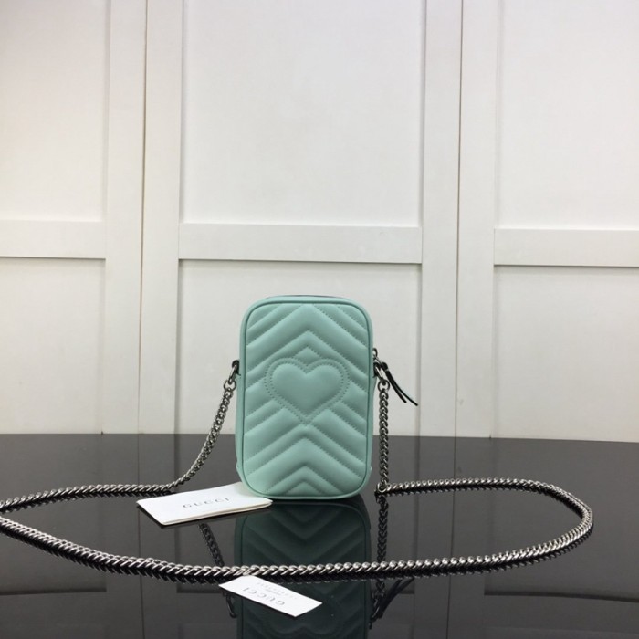 G*u*i gg marmont matelassé mini bag blue