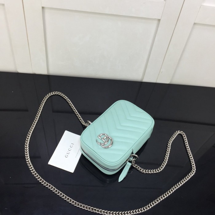 G*u*i gg marmont matelassé mini bag blue