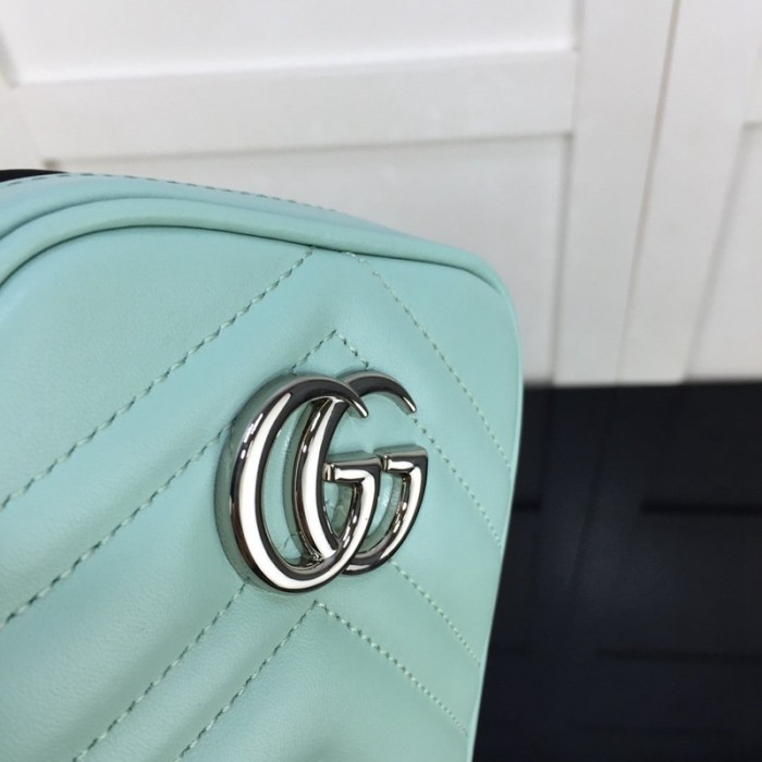 G*u*i gg marmont matelassé mini bag blue