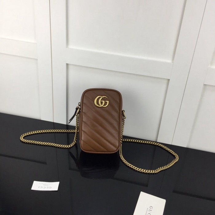 G*u*i gg marmont matelassé mini bag brown