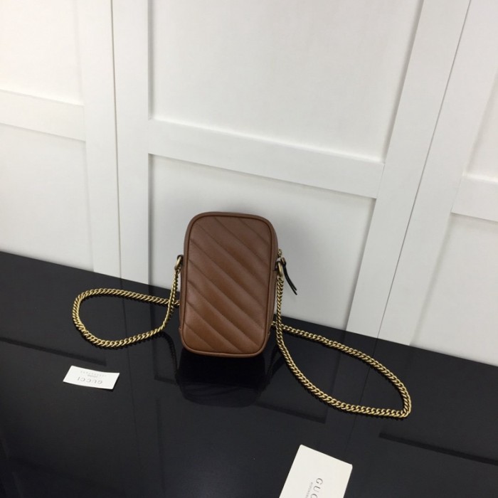 G*u*i gg marmont matelassé mini bag brown