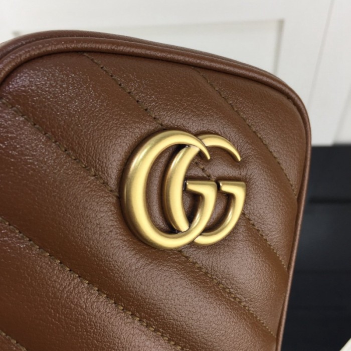 G*u*i gg marmont matelassé mini bag brown