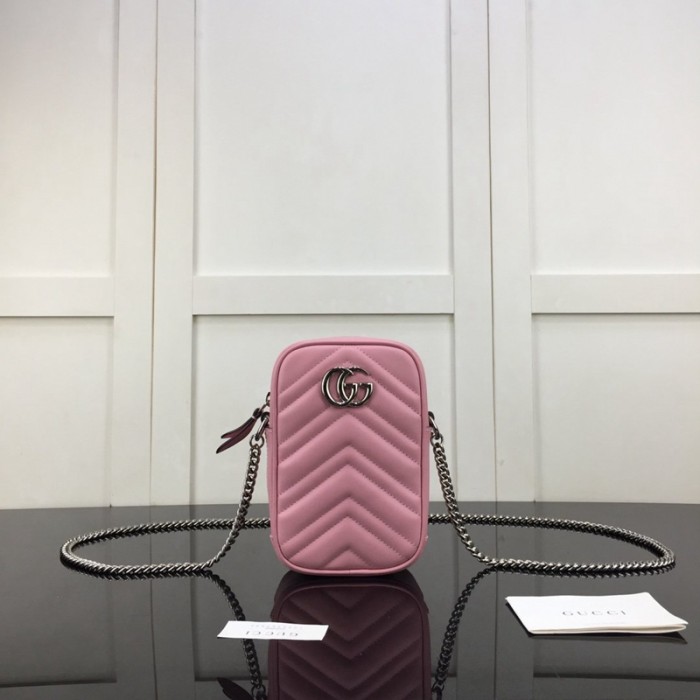 G*u*i gg marmont matelassé mini bag pink