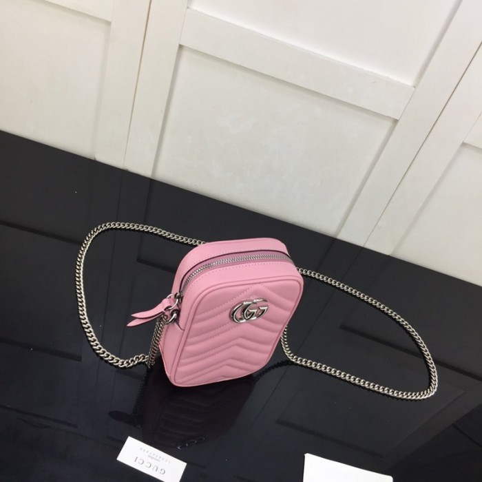 G*u*i gg marmont matelassé mini bag pink