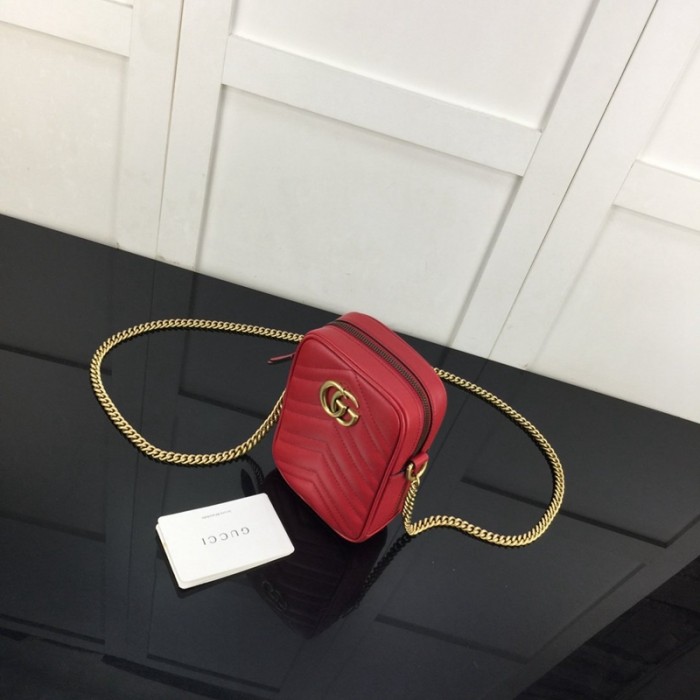 G*u*i gg marmont matelassé mini bag red