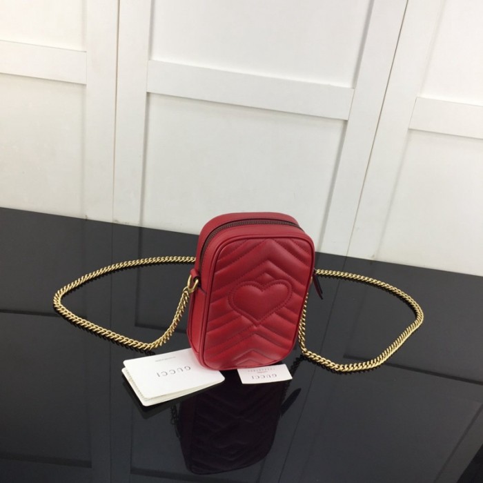 G*u*i gg marmont matelassé mini bag red
