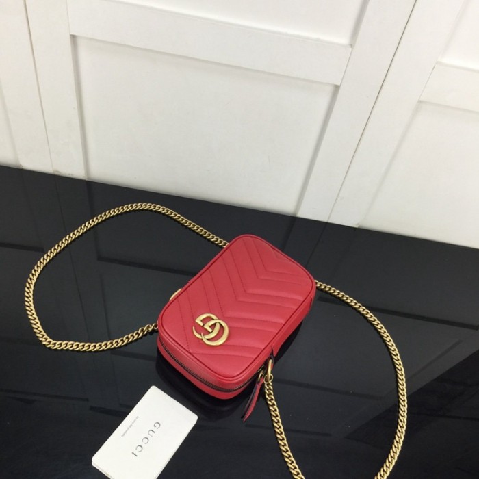 G*u*i gg marmont matelassé mini bag red