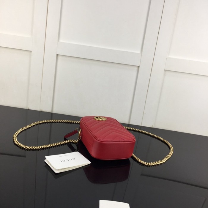G*u*i gg marmont matelassé mini bag red