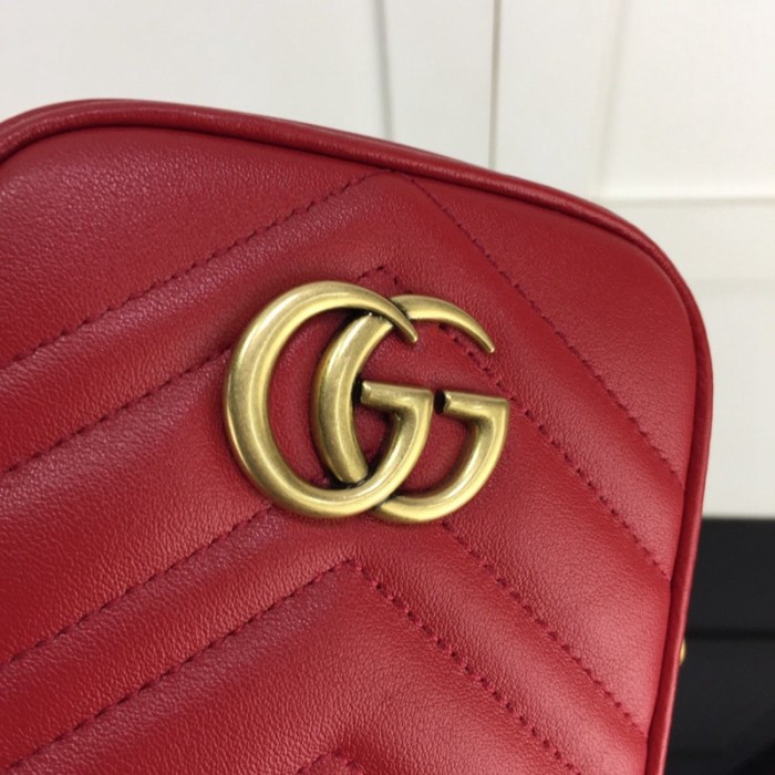 G*u*i gg marmont matelassé mini bag red