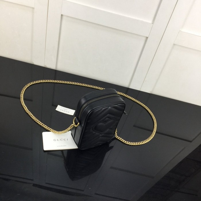 G*u*i gg marmont matelassé mini bag black