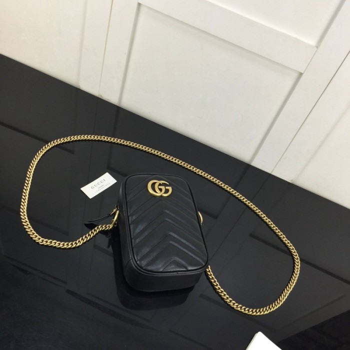 G*u*i gg marmont matelassé mini bag black