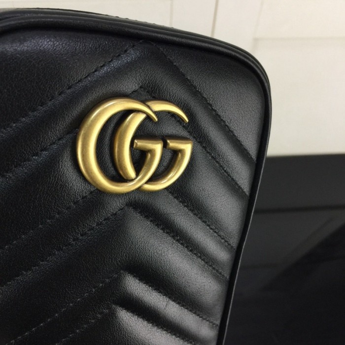 G*u*i gg marmont matelassé mini bag black