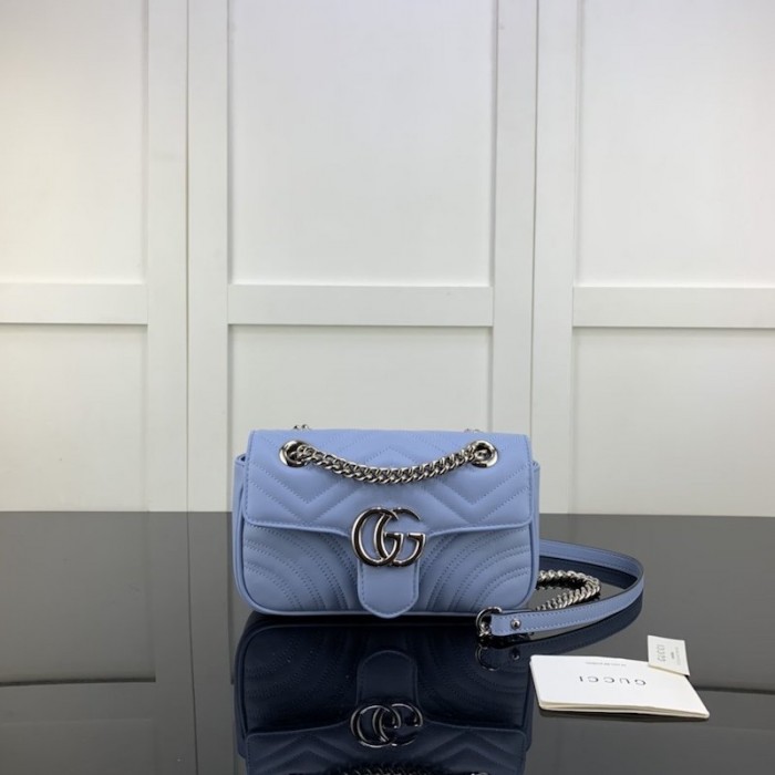 G*u*i gg marmont matelasse mini bag blue