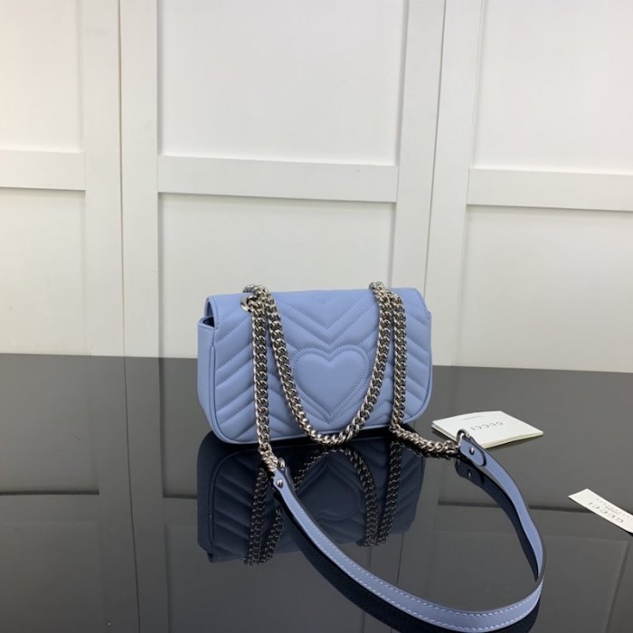 G*u*i gg marmont matelasse mini bag blue