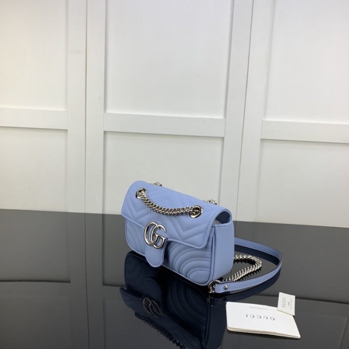 G*u*i gg marmont matelasse mini bag blue