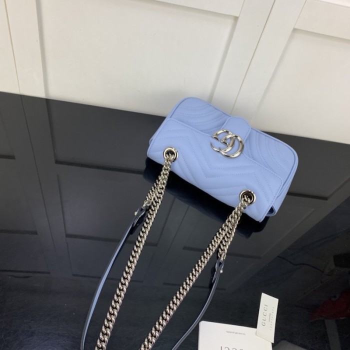 G*u*i gg marmont matelasse mini bag blue
