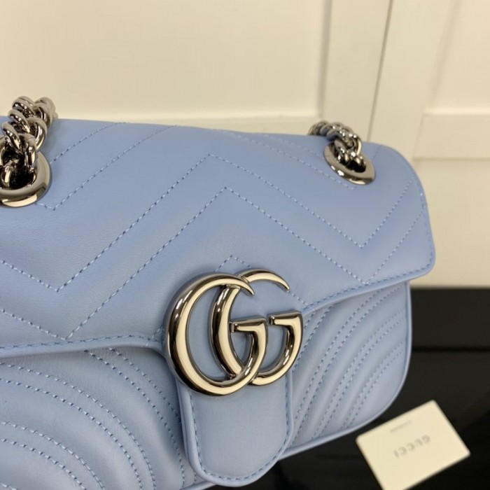 G*u*i gg marmont matelasse mini bag blue