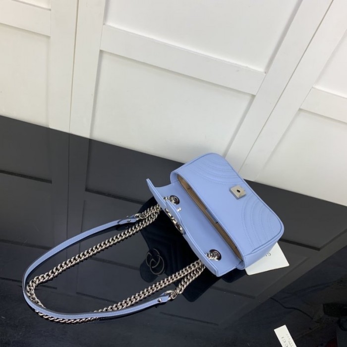 G*u*i gg marmont matelasse mini bag blue