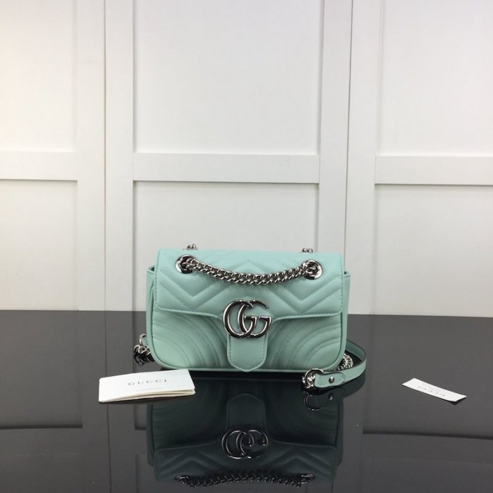 G*u*i gg marmont matelasse mini bag green
