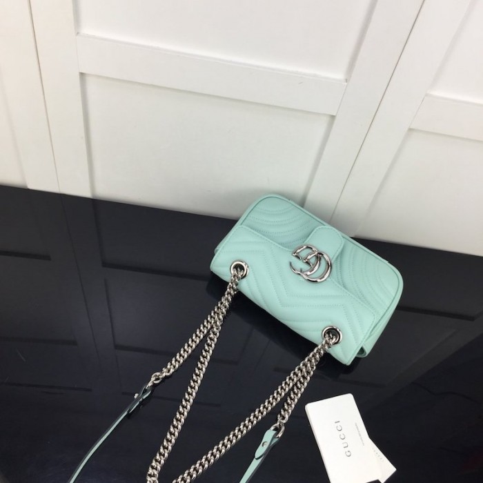 G*u*i gg marmont matelasse mini bag green