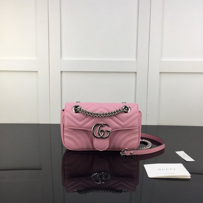 G*u*i gg marmont matelasse mini bag pink