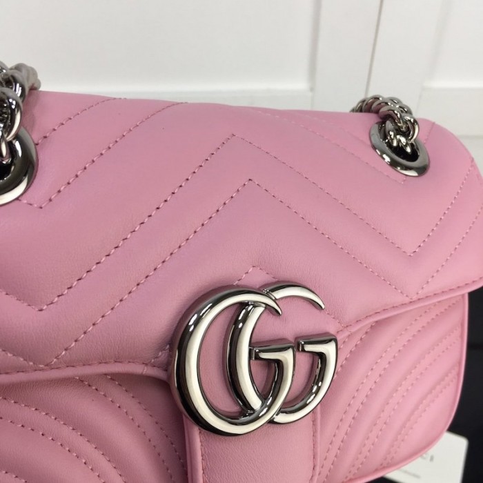 G*u*i gg marmont matelasse mini bag pink