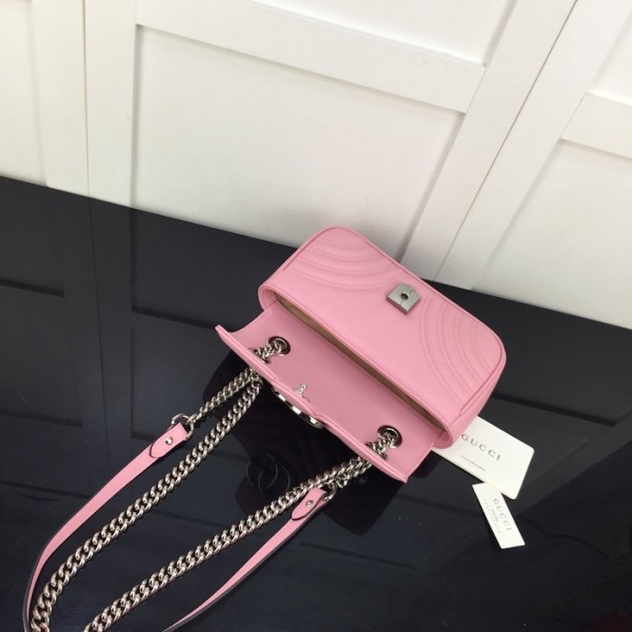 G*u*i gg marmont matelasse mini bag pink