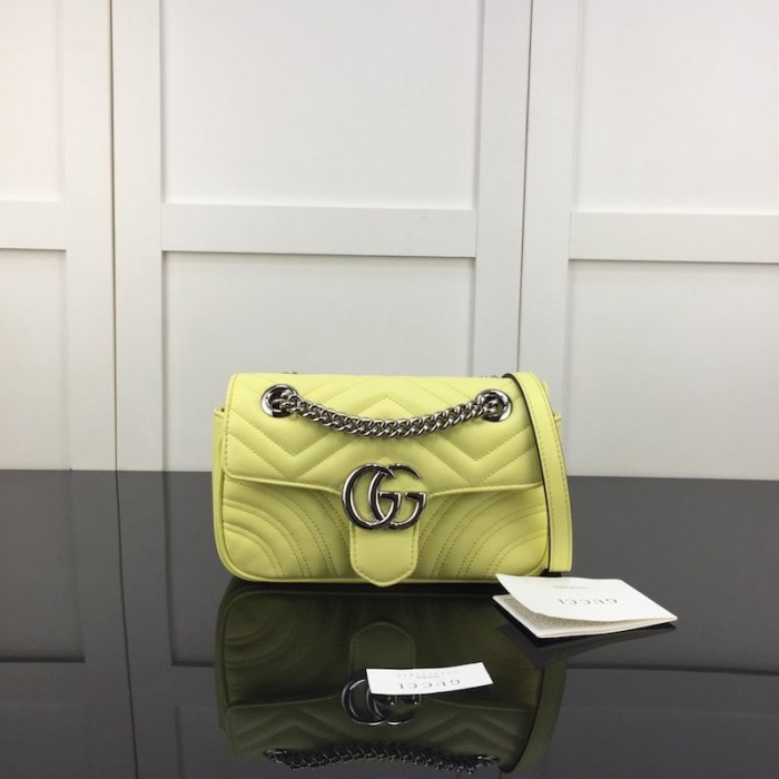 G*u*i gg marmont matelasse mini bag yellow