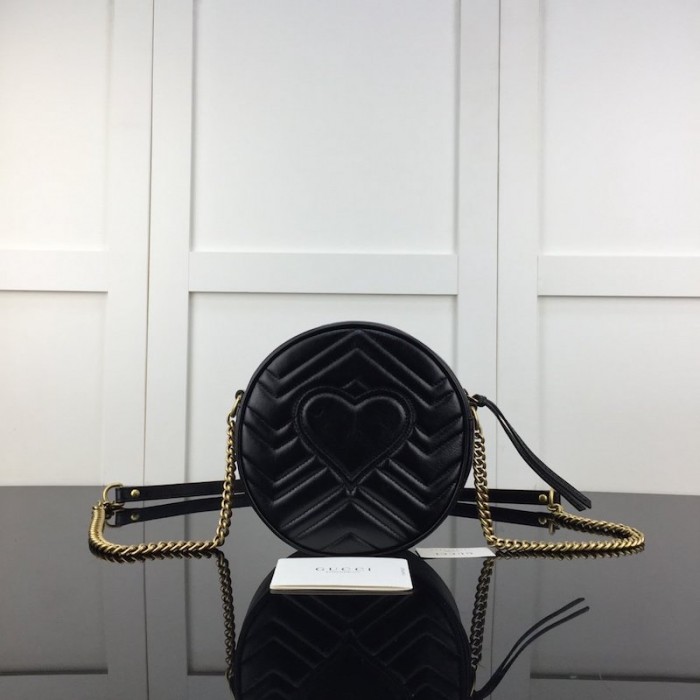 G*u*i gg marmont mini round shoulder bag black