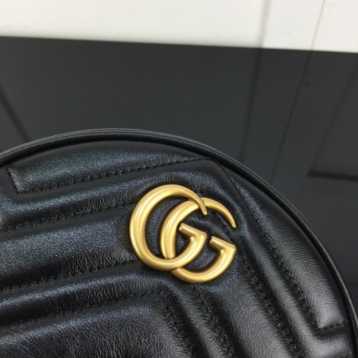 G*u*i gg marmont mini round shoulder bag black