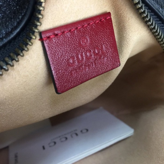 G*u*i gg marmont mini round shoulder bag black / red