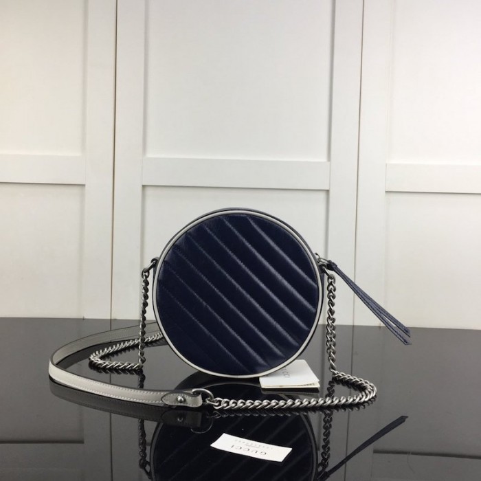 G*u*i gg marmont mini round shoulder bag blue