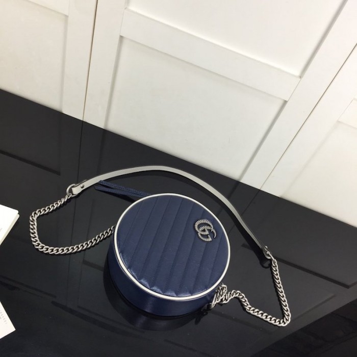 G*u*i gg marmont mini round shoulder bag blue
