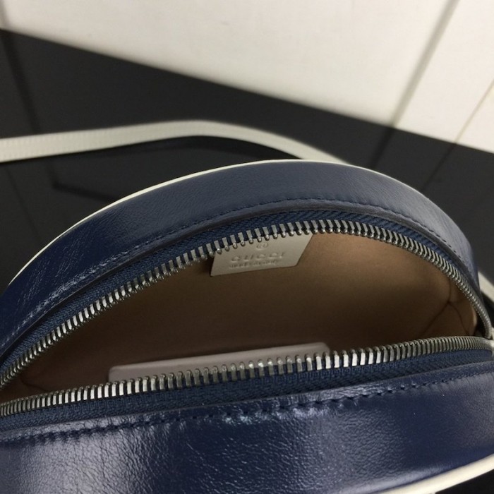 G*u*i gg marmont mini round shoulder bag blue