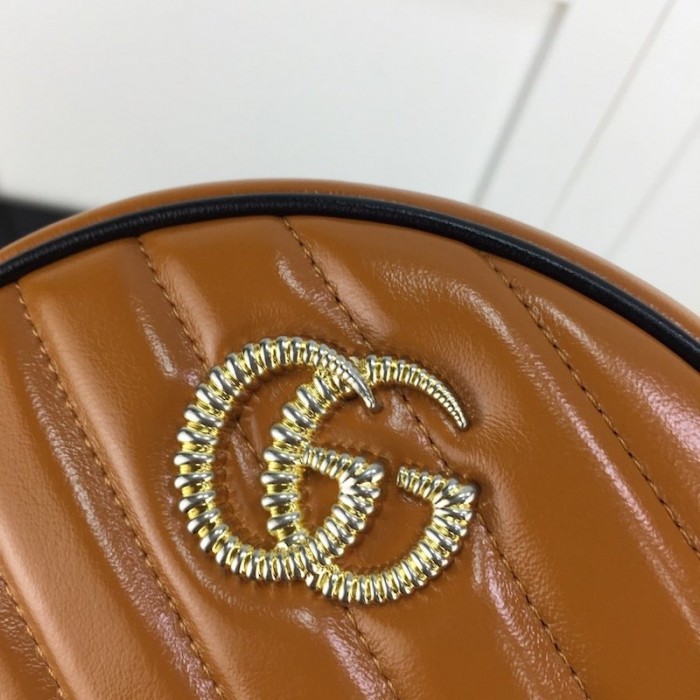 G*u*i gg marmont mini round shoulder bag tan
